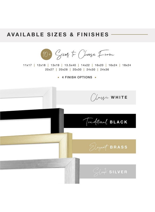 MCS Foundation 18x24 Poster Frame Traditional Brass, Vertical & Horizontal Wall Hanging Large Picture Frame for Photos, Posters & Art Prints (1-Pack) - Image 4