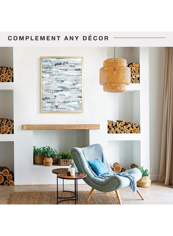 MCS Foundation 18x24 Poster Frame Traditional Brass, Vertical & Horizontal Wall Hanging Large Picture Frame for Photos, Posters & Art Prints (1-Pack) - Image 1