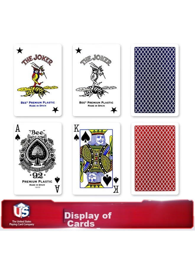 Bee Bee Xiaomifeng Suohua Guandan Dou Dizhu Playing Cards, Plastic Bridge Cards, Narrow Cards, Waterproof And Durable, Imported, Blue - Image 4