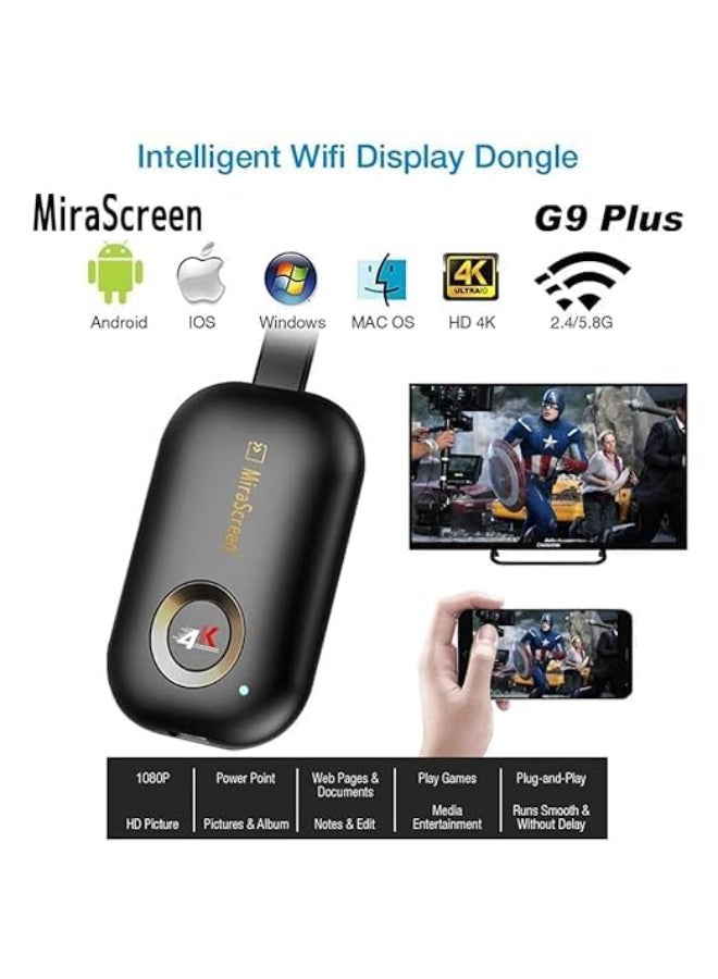 Mirascreen Renewed - 5G G9 Plus HDMI Wireless Display Receiver 4K 1080P Mobile Screen Cast Mirroring Adapter for iPhone Mac iOS Android to TV Projector - Image 5