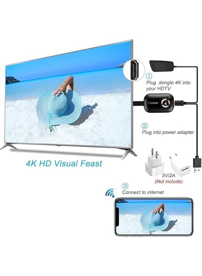 Mirascreen Renewed - 5G G9 Plus HDMI Wireless Display Receiver 4K 1080P Mobile Screen Cast Mirroring Adapter for iPhone Mac iOS Android to TV Projector - Image 2