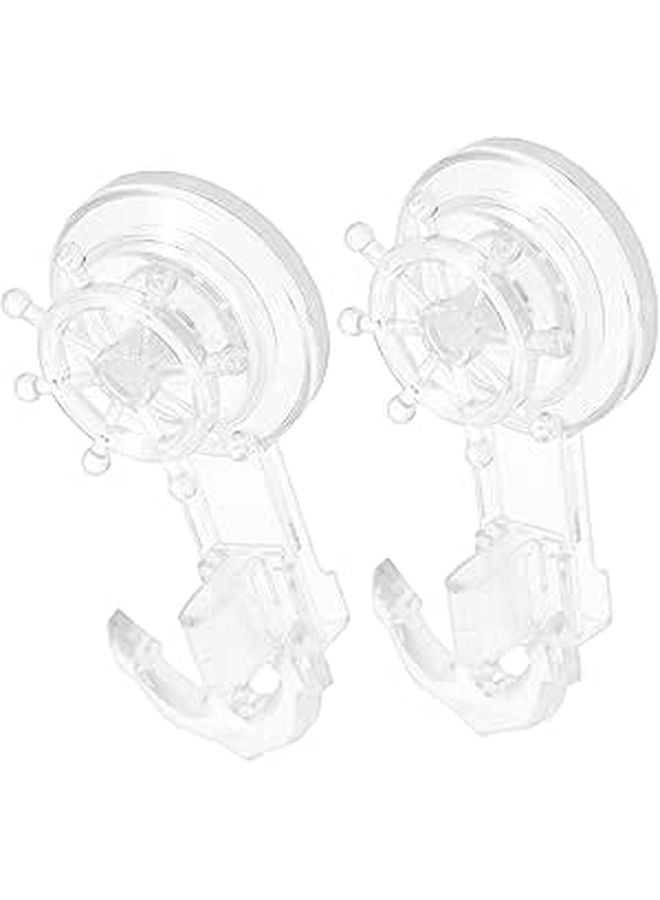 2 Pack Strong Suction Cup Hooks for Bathroom Wall Traceless Rotating Plastic Towel Hangers Multipurpose Hooks for Shower - Image 1