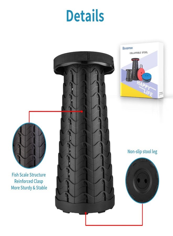 Boreeman كرسي قابل للطي مطور من AWH Boreeman، خفيف الوزن ولكنه متين، يتحمل وزنًا يصل إلى 400 رطل، كرسي قابل للطي والتمديد محمول للتخييم وصيد الأسماك والمشي لمسافات طويلة والشواء (أسود) - Image 3