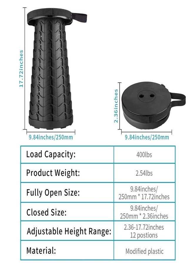 Boreeman كرسي قابل للطي مطور من AWH Boreeman، خفيف الوزن ولكنه متين، يتحمل وزنًا يصل إلى 400 رطل، كرسي قابل للطي والتمديد محمول للتخييم وصيد الأسماك والمشي لمسافات طويلة والشواء (أسود) - Image 2