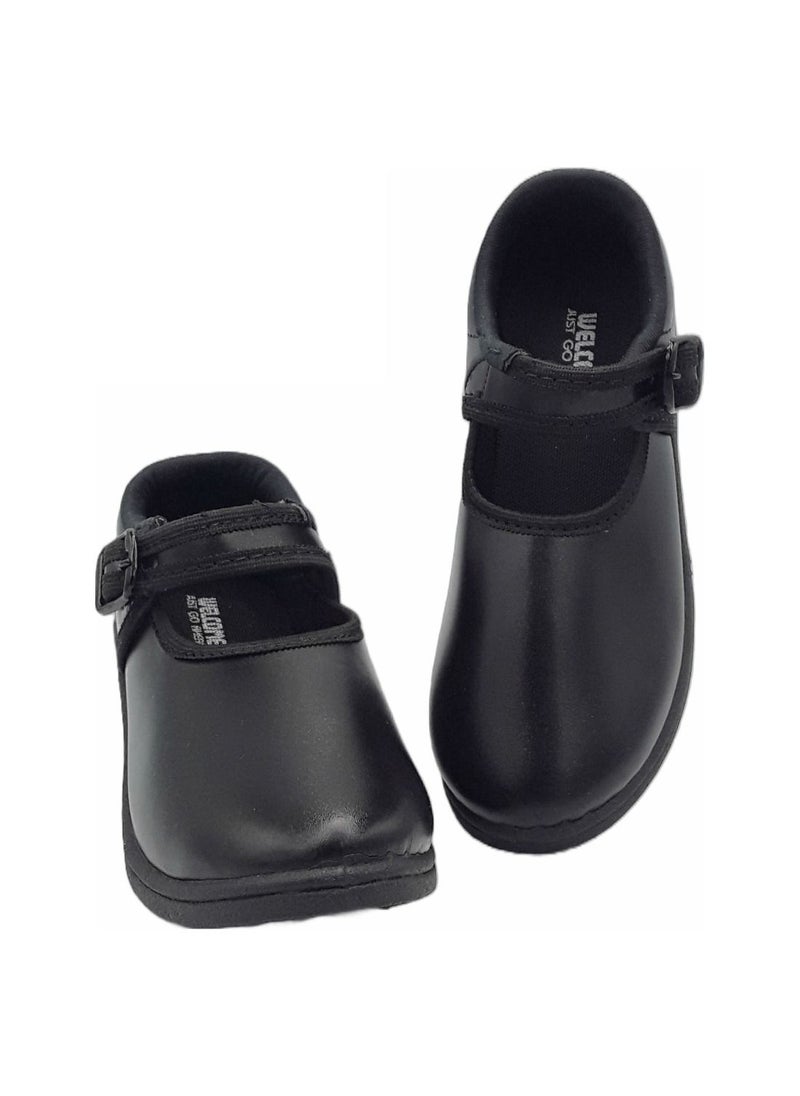 Welcome Shoes - Girls School Shoes WA10 Black Uniform Shoes for Kids - Image 1