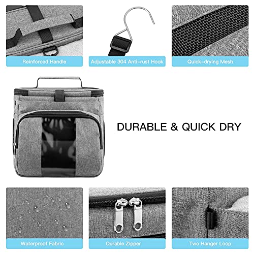 Bukere Portable Shower Caddy Tote Bag for College Dorm Travel, Separate Compartment, Large Capacity, Quick Dry Mesh Base, Hanging Toiletry Bath Bag for Student, Gym, Camp, Women Men - Image 4