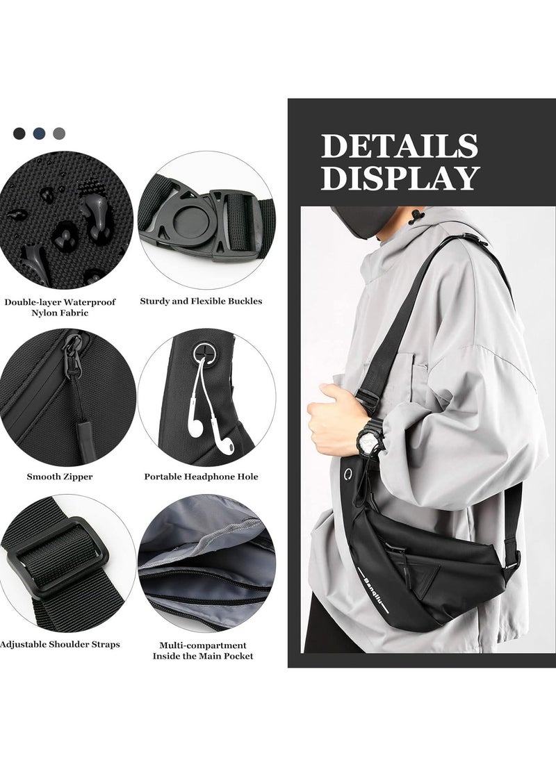 أوزيغالور حقيبة كتف خفيفة الوزن، حقيبة كتف، حقيبة مائلة، حقيبة صدر، حقيبات جانبية للرجال والنساء المائلة - Image 3