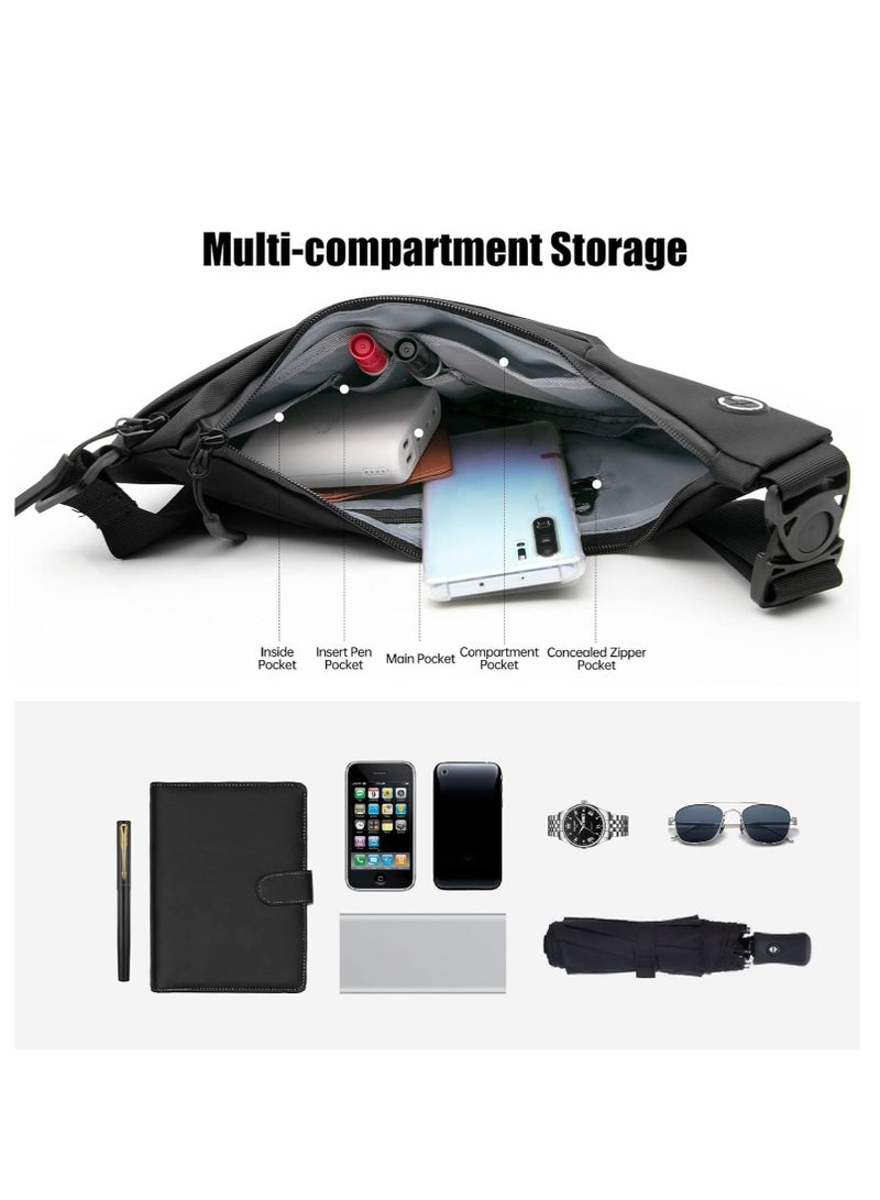 أوزيغالور حقيبة كتف خفيفة الوزن، حقيبة كتف، حقيبة مائلة، حقيبة صدر، حقيبات جانبية للرجال والنساء المائلة - Image 4