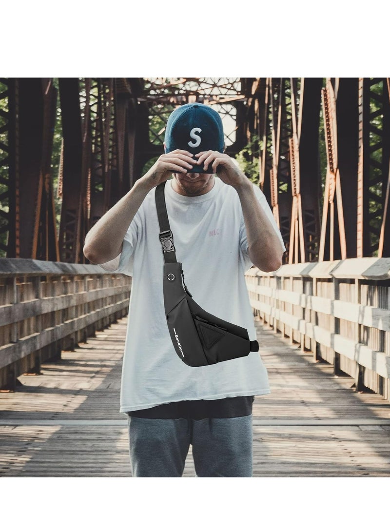 أوزيغالور حقيبة كتف خفيفة الوزن، حقيبة كتف، حقيبة مائلة، حقيبة صدر، حقيبات جانبية للرجال والنساء المائلة - Image 5