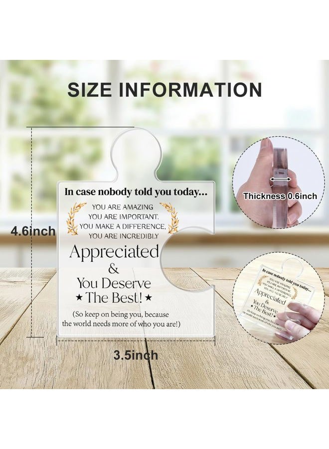 Yigaue Employee Appreciation Gifts Thank You Gift Goodbye Leaving Gifts for Coworkers Colleagues Employees, in Case Nobody Told You Today You Are Appreciated Acrylic Puzzle Piece Plaque Office Decor - Image 2
