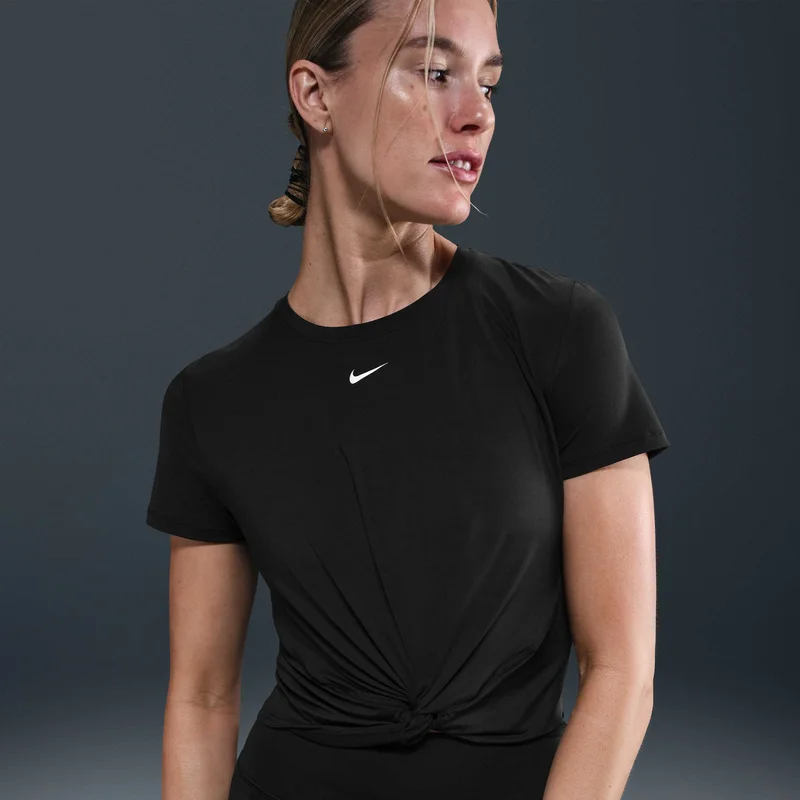 Nike Black Women's One Classic Twist Training T-Shirt for Women | Best Price UAE