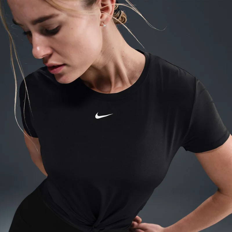 Nike Black Women's One Classic Twist Training T-Shirt for Women | Best Price UAE