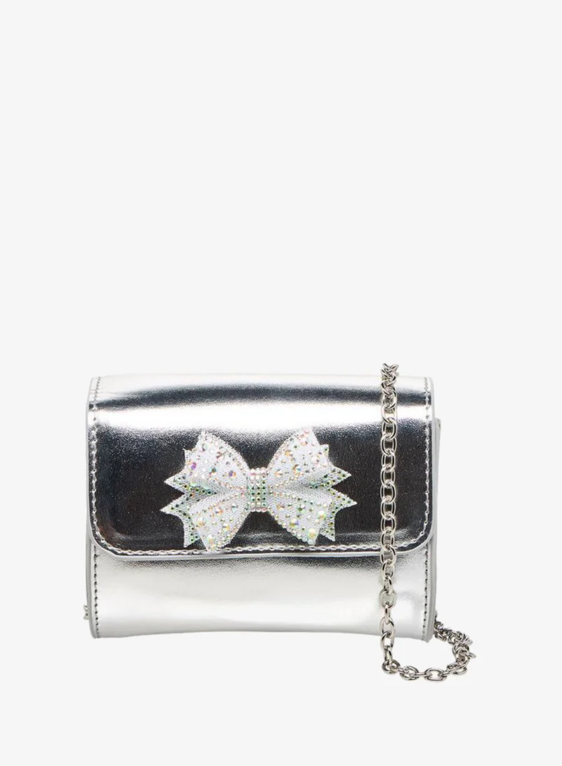 Flora Bella By Shoexpress Flora Bella Embellished Bow Crossbody Bag with Chain Strap Ramadan Collection