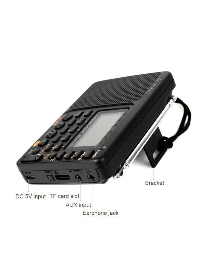 Retekess FM/AM/SW Radio Multiband Radio Receiver REC Recorder Bass Sound MP3 Player Speakers with Sleep Timer Black - Image 4