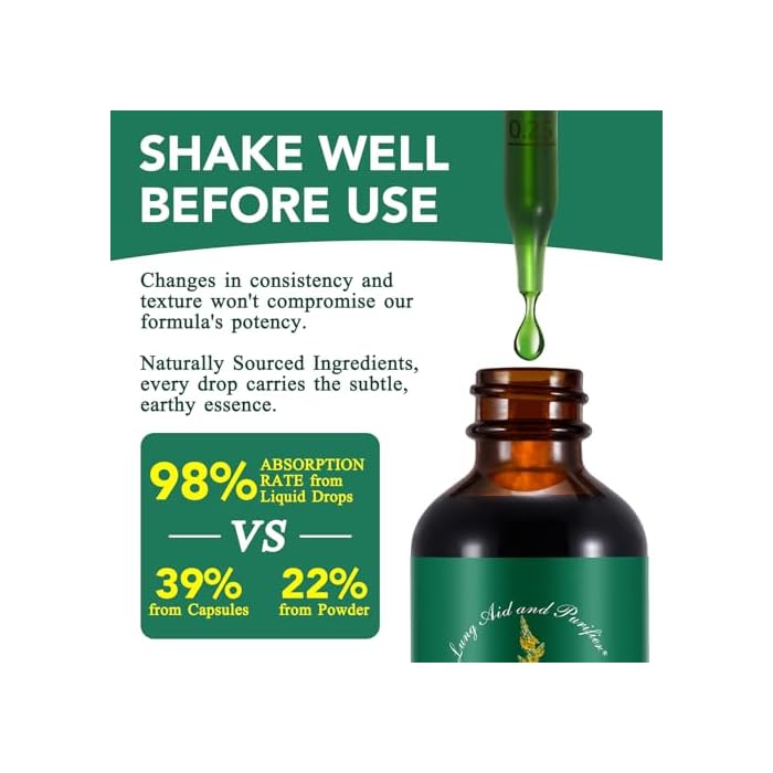 QJCWXIAOX 2 Pack Mullein Drops for Lungs, Mullein Leaf Extract with Chlorophyll,Mullein Leaf Extract for Lung Cleanse and Respiratory Support -2 Bottles - Image 4