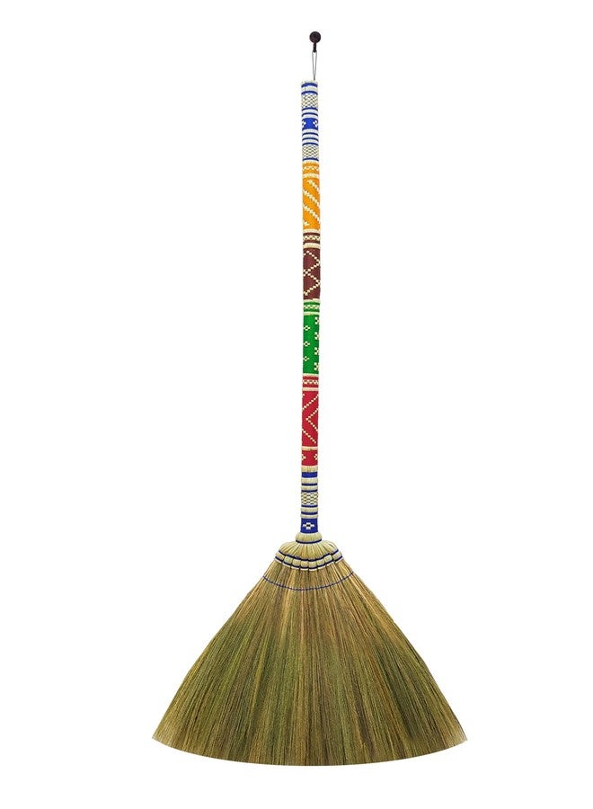 AW BROOMS مقشة آسيوية تقليدية مصنوعة يدويًا، متينة، مثالية للاستخدام المنزلي أو كهدية زفاف فريدة، بطول 40 بوصة - Image 2