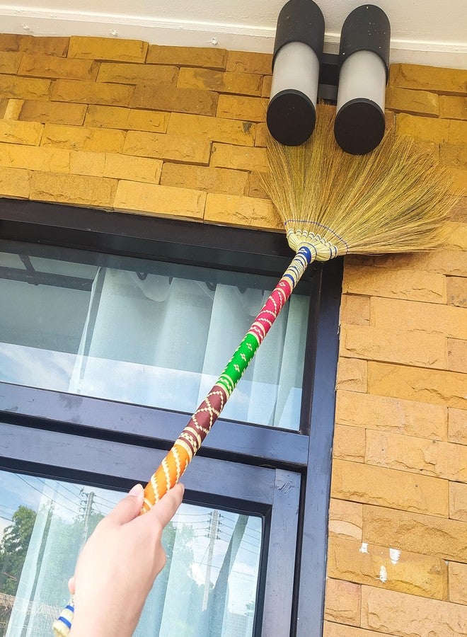 AW BROOMS مقشة آسيوية تقليدية مصنوعة يدويًا، متينة، مثالية للاستخدام المنزلي أو كهدية زفاف فريدة، بطول 40 بوصة - Image 3