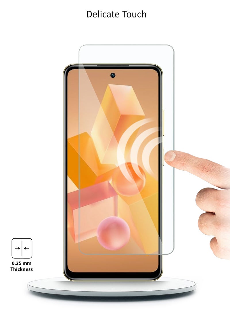 Wtech Infinix Hot 40i / Infinix Smart 8 4G 2023 Premium Series Curved Edges 9H 2.5D Tempered Glass Screen Protector (MSG9CN) - Clear - Image 5