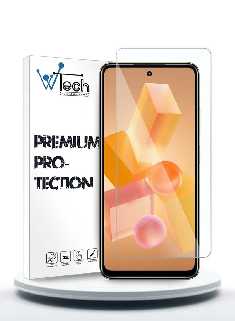 Wtech Infinix Hot 40i / Infinix Smart 8 4G 2023 Premium Series Curved Edges 9H 2.5D Tempered Glass Screen Protector (MSG9CN) - Clear - Image 1