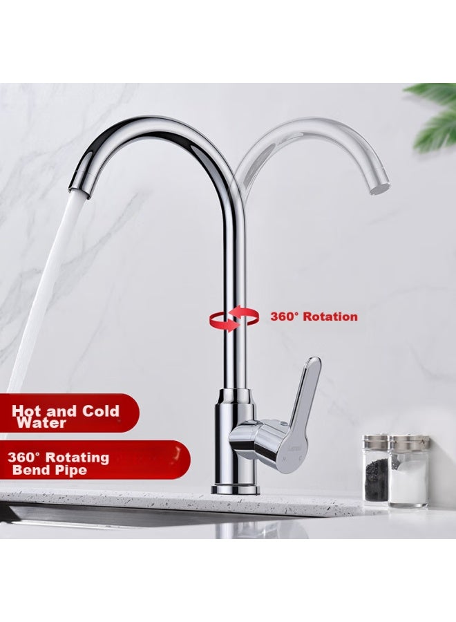 Larsd Kitchen Faucet, Rotatable Sink Faucet For Vegetable Washing Basin, Double Temperature Hot And Cold Faucet For Dishwashing Sink F065 - Image 1