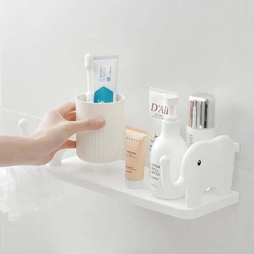 TAZLYN Elephant self adhesive bathroom shelf organizer (PACK 1)organizers bathroom rack without drilling washroom shelf for bathroom adhesive wall shelf shower shelves for bathroom accessories holder - Image 1
