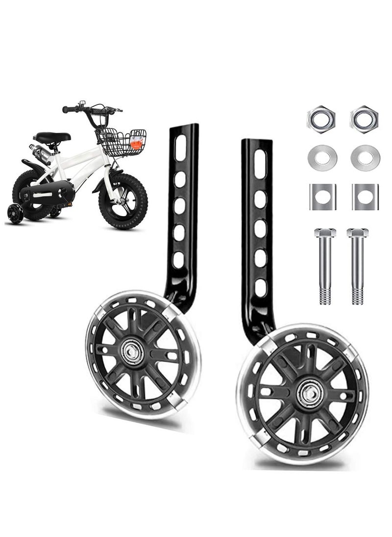 Generic Kids Bike Training Wheels, Rear Stabilizer for 12-20 Inch Bikes, Silent Flashing Wheels for Boys and Girls, Complete Mounting Kit (1 Set, Black)  - Image 1