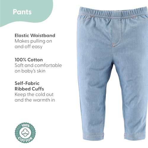The Peanut Shell The PeanutShell Baby Boys or Girls Jeggings Set of 4 - Newborn Size Jeans, Soft and Stretchy Pants, Boy and Girl Leggings, Infant Boy and Toddler Girl Clothes - Denim - Image 2