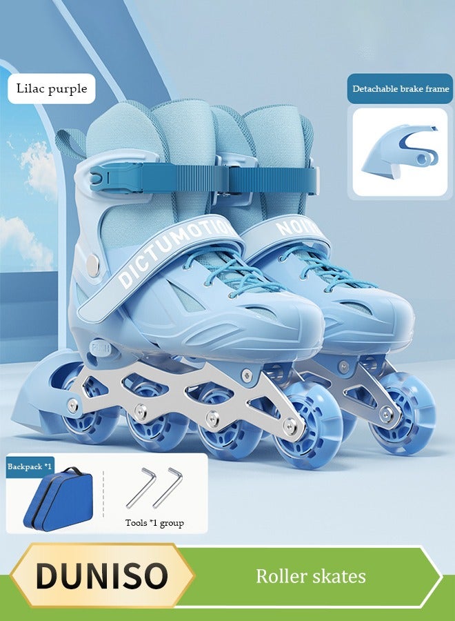DUNISO Kids Roller Skates,Kids Inline Skates,With Led Illuminated Wheels And Backpack, Adjustable Size, Anti Collision And Wear Resistant,Suitable For Boys And Girls,Suitable For Sizes 30 To 35 - Image 1