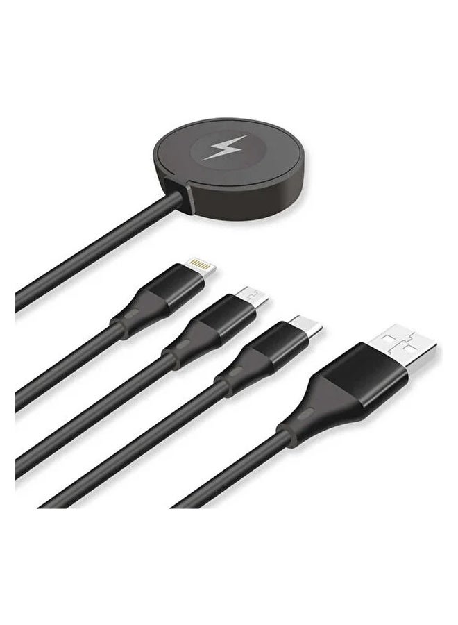 Go-Des 4 In 1 Wireless Smart Watch Charger And Multiple USB Fast Charging Cable For Multi-Purpose - Image 2