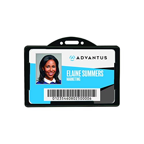 Advantus 75656 Horizontal ID Card Holders, 3 3/8 x 2 1/8, Black, 25 per Pack - Image 2