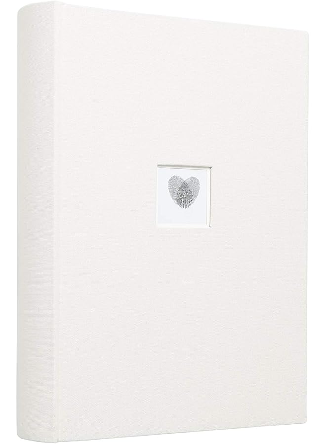 pearhead Wedding Thumbprint Memory Book Wedding Photo Album Marriage Keepsake Engagement Gifts Ivory Linen - Image 1