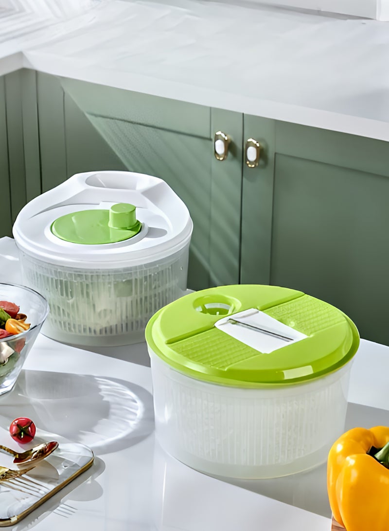 ALMiHomi Large Salad Tools Salad Spinner & Vegetable Cutter Bowl 2-in-1 – Large Capacity Multi-Purpose Kitchen Tool for Salad, Slicing, Shredding, and Quick Drain/Storage (8.6 × 5.9 in / 22 × 15 cm) - Image 5