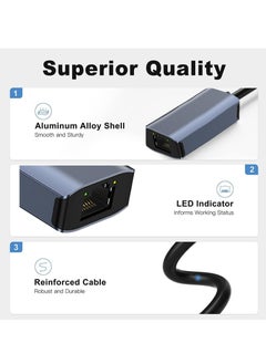 Excefore USB C Ethernet Adapter, Fast USB to Ethernet, Type-C to RJ45 Adapter Work for MacWindows, Network Adapter USB Ethernet Adapter for Laptop Tablets and Computers  - Image 3