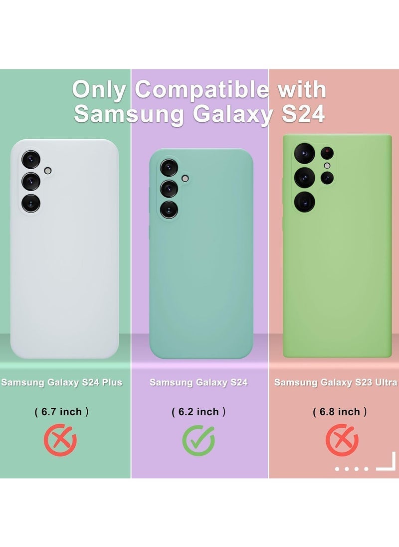 ELTRAZONE Samsung Galaxy S24 Case – Light Green Silicone Slim Protective Cover with 1 Screen Protector, Shockproof Design, Soft Microfiber Lining, Wireless Charging Compatible - Image 4