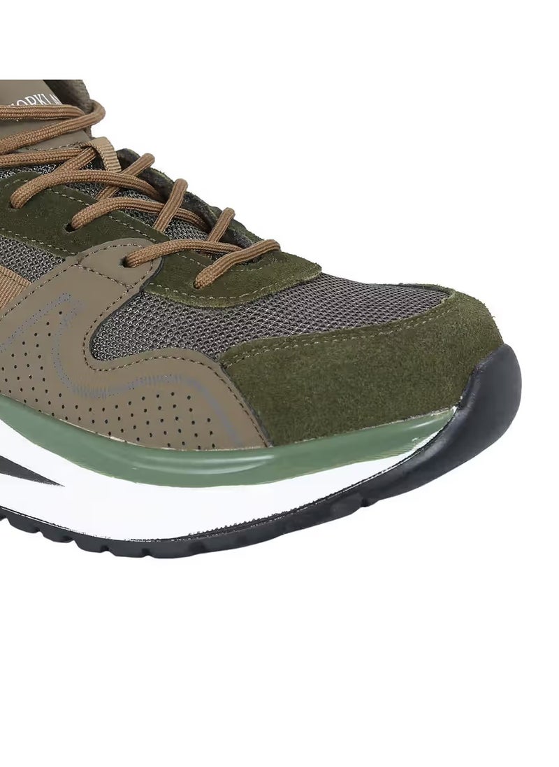 Workland - Mid Ankle Suede Leather Steel Toe Safety Shoe, Green, - Image 1