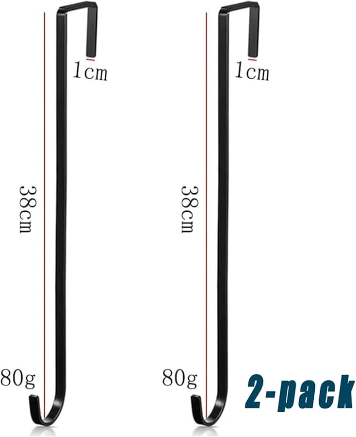 15 بوصة 2 حزمة خطاف تعليق إكليل للباب الأمامي فوق الباب - Image 3