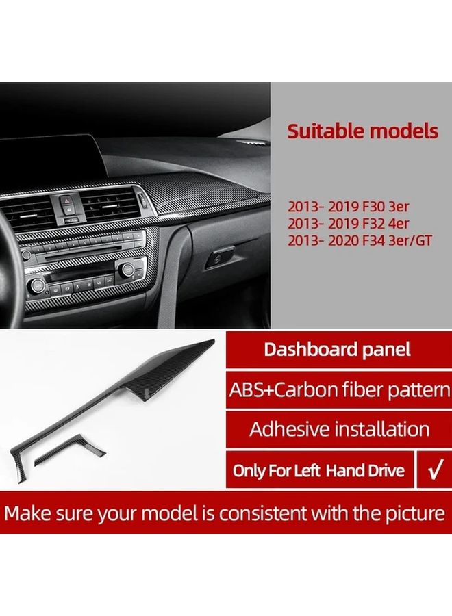 1 زوج من ألياف الكربون ABS لوحة زخرفية للأدوات شريط تغطية ترابيز مناسب لـ BMW F30 F34 3 GT 4 سلسلة متغير رمادي إكسسوارات داخلية للسيارة - Image 1
