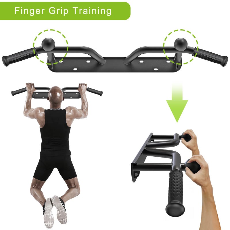 Kipika Heavy Duty Wall Mounted Pull Up Bar, Ball Finger Grip Training, 1 3/10" Durable Steel Tubing, 5 Hand Grip, 38" Wide, 6" Wall to Bar Spacing, More Stable 6 Hole - Image 3