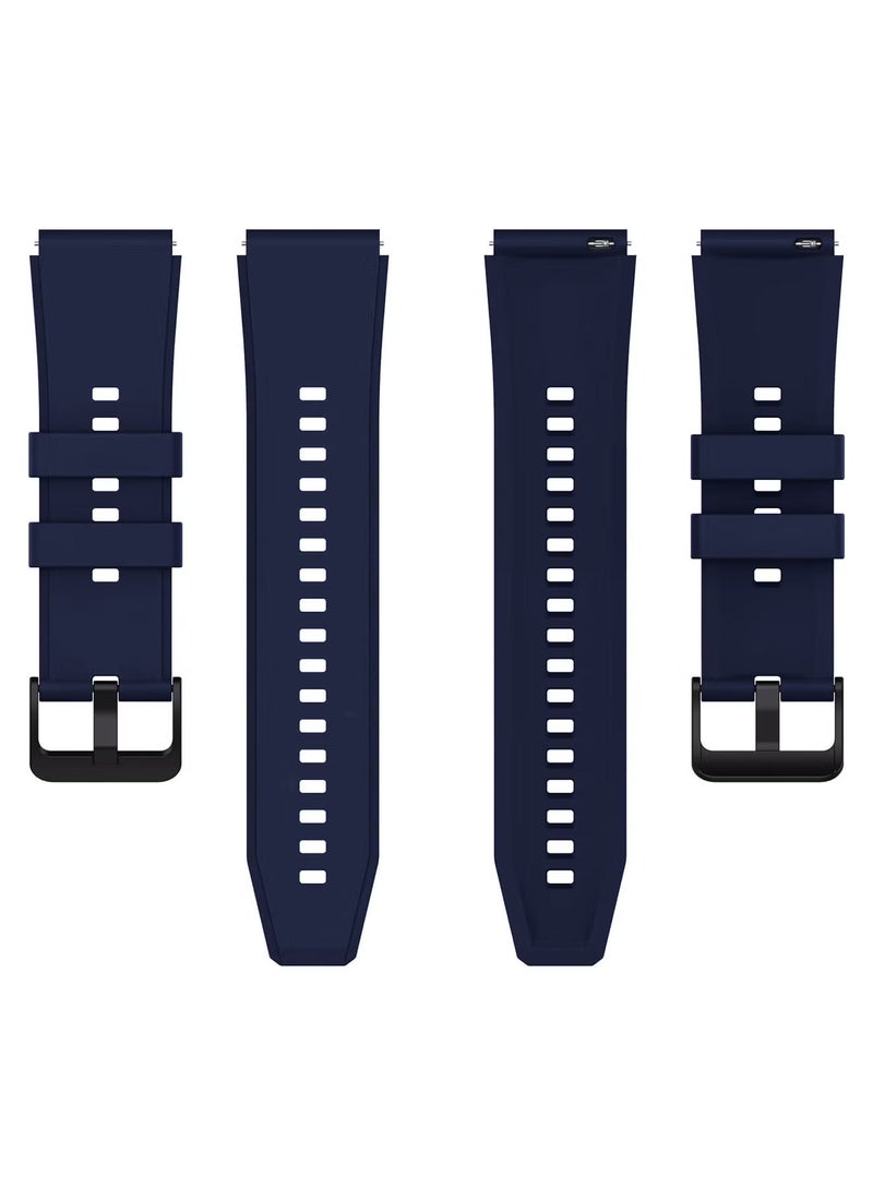 CATANES (For Huawei GT Series) 2Packs, 22mm Silicone Straps Watch Band Strap for Huawei GT3 / Huawei GT3 pro/Huawei GT/Huawei GT 2 (46mm) Watch Band/Huawei Watch GT2 Pro Strap/Samsung Galaxy Watch 46mm / Galaxy Watch 3 45mm - Grey Navy Blue - Image 2