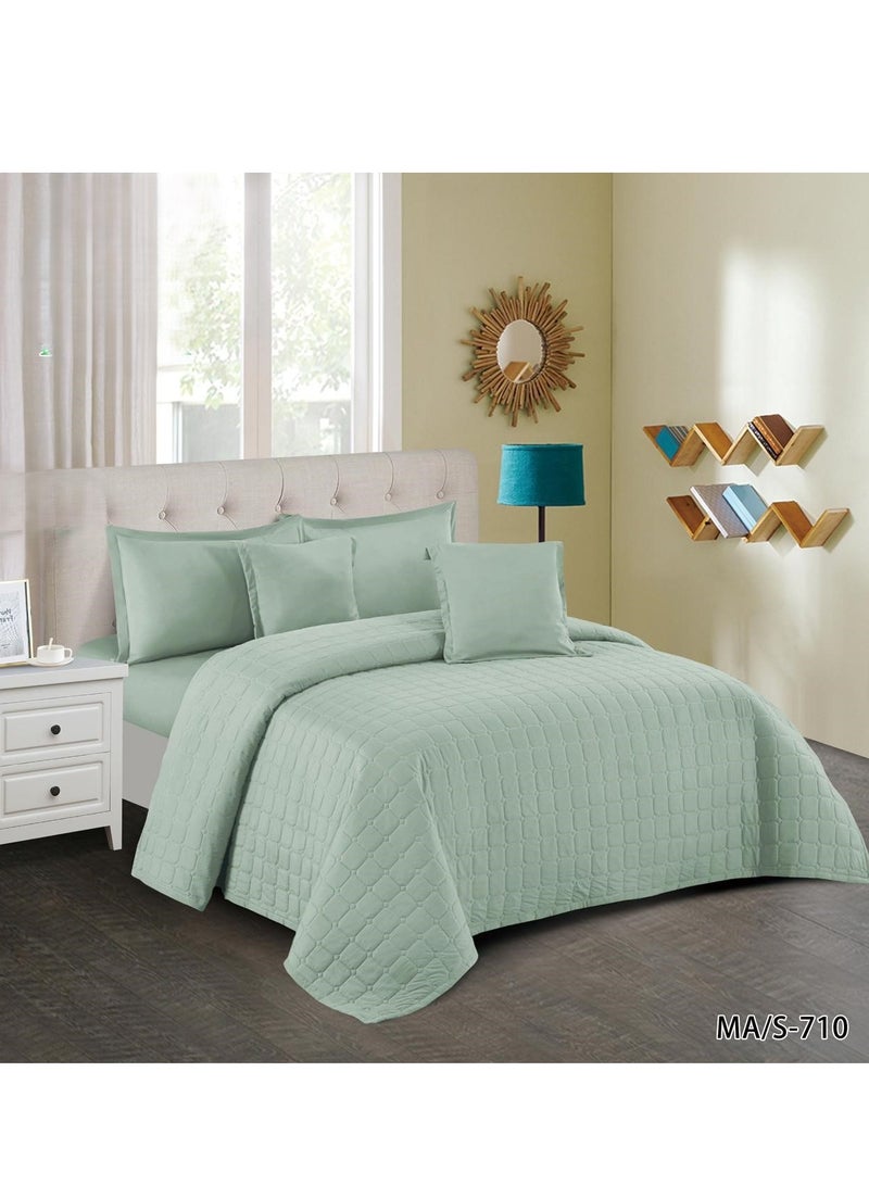 ROUSHUN Plain Double Comforter Set – 6 Pieces – Quilt 250×230 cm – Full Sheet 200×200+30 cm