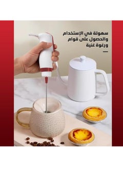 سبيس شوب مضرب يدوي للفوم، خلاط كهربائي لمشروب القهوة، صانع الرغوة، خلاط كهربائي متين KA3069 (اخضر)  - Image 2