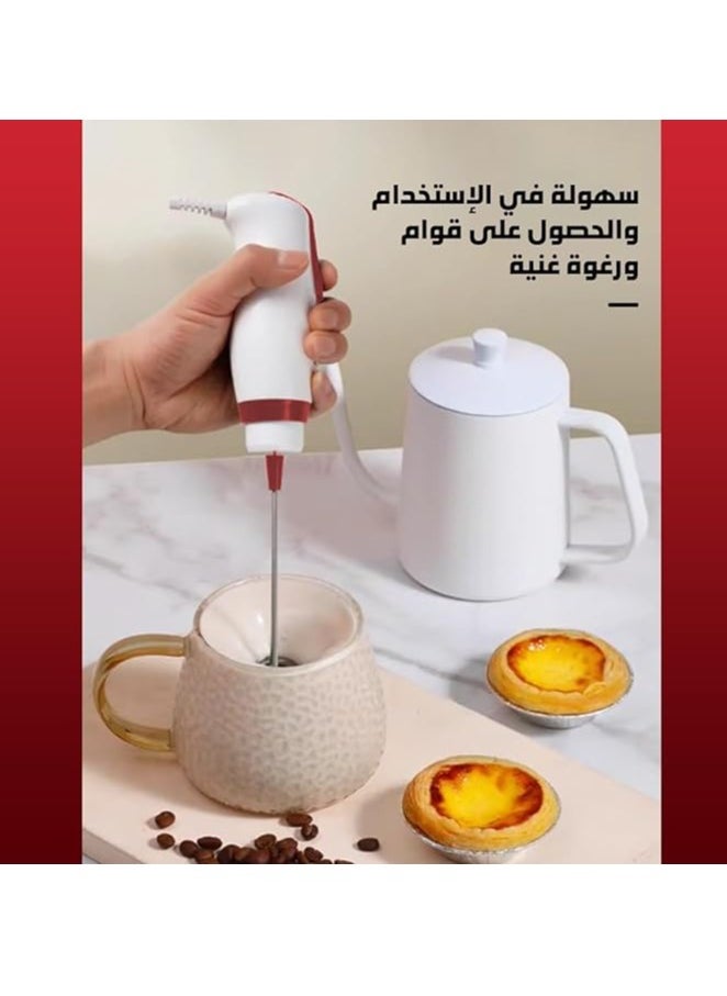 Spaceshoop Milk frother handheld, electric mixer for coffee drink, foam bread maker, Durable and Electric coffee hand mixer, 25W Motor, 80ml Capacity, Stainless Steel & Plastic Design, KA3069 (Green)  - Image 2