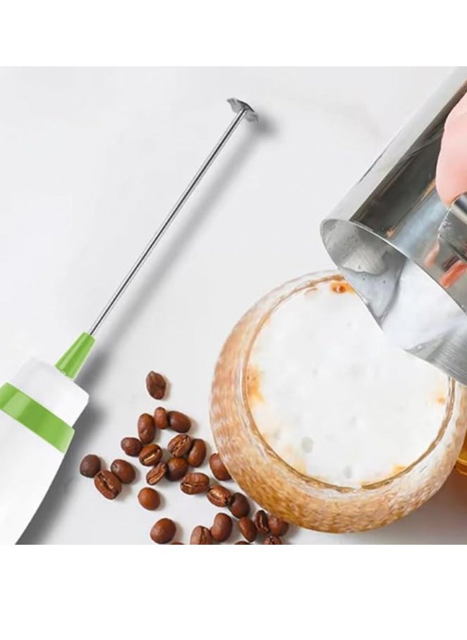Spaceshoop Milk frother handheld, electric mixer for coffee drink, foam bread maker, Durable and Electric coffee hand mixer, 25W Motor, 80ml Capacity, Stainless Steel & Plastic Design, KA3069 (Green)  - Image 5