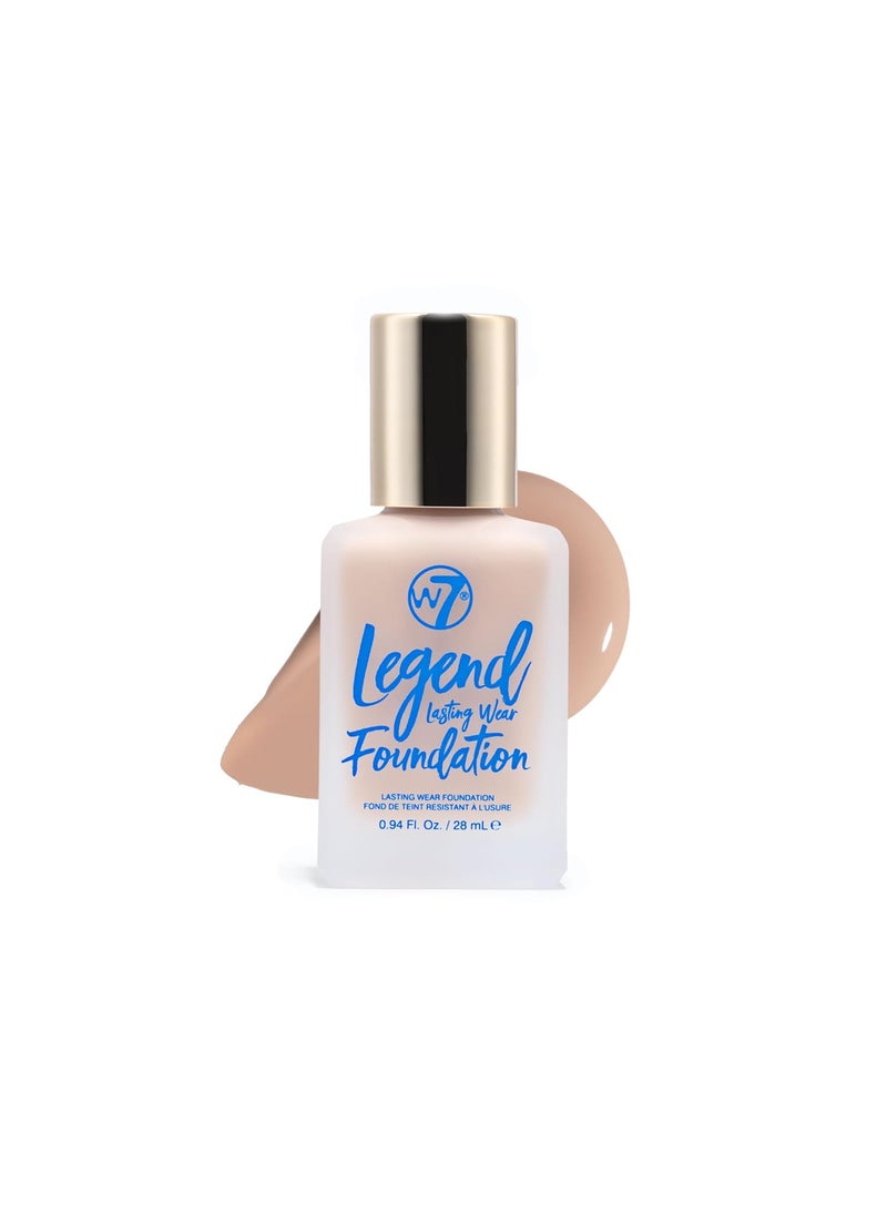 W7 W7 Legend Foundation  Creamy Liquid Foundation for Poreless SemiMatte Medium Coverage  28ml Natural Beige 