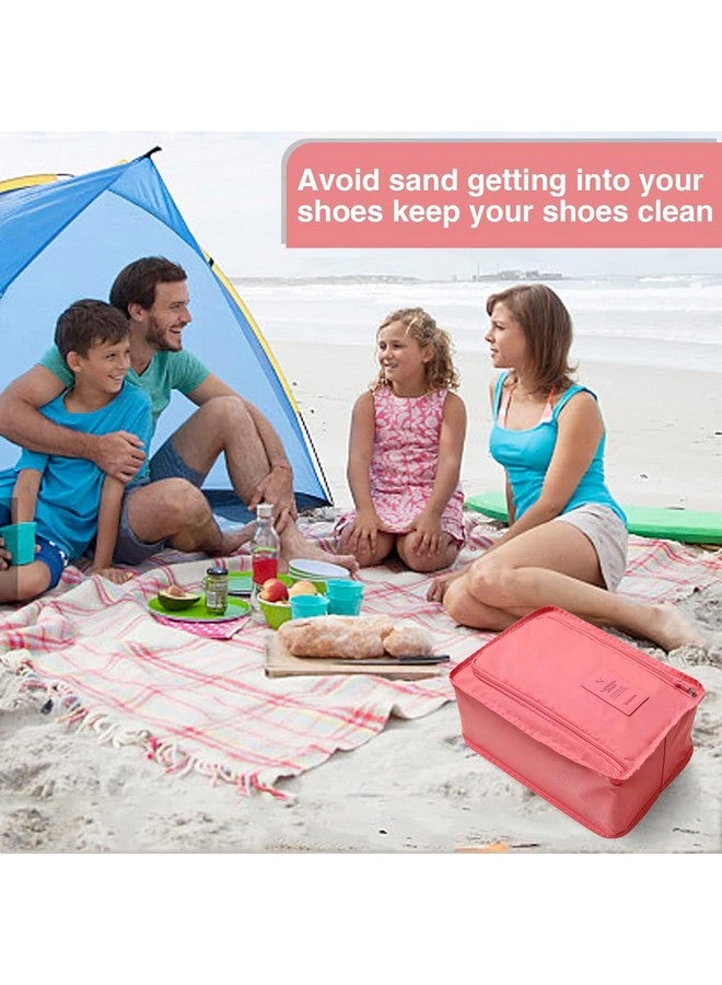 Potency Travel Shoe Bag, 2 Pack Foldable Waterproof Shoe Pouches with Zipper Lightweight Portable Packing Bags Shoes Storage Organizers for Luggage (Pink) - Image 5