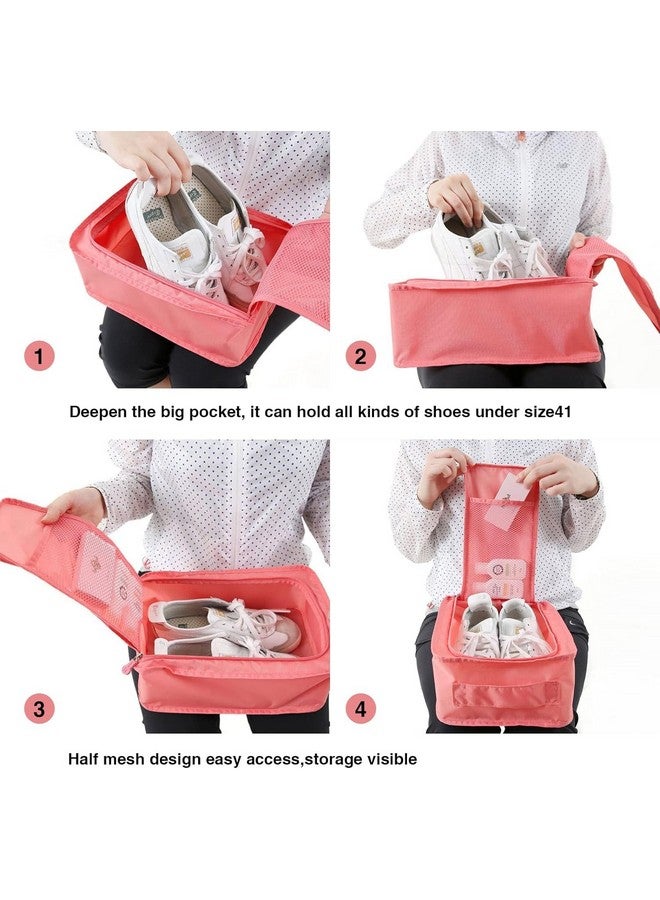 Potency Travel Shoe Bag, 2 Pack Foldable Waterproof Shoe Pouches with Zipper Lightweight Portable Packing Bags Shoes Storage Organizers for Luggage (Pink) - Image 4