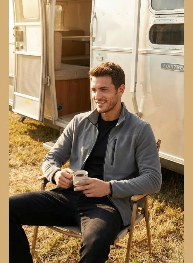 Buratti  Buratti Slim Fit Zippered Pocket Stand Collar Polar Fleece Cardigan Men's CARDIGAN 5906028 for Men | Best Price UAE