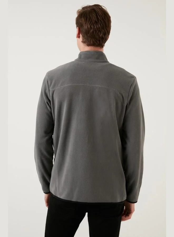 Buratti  Buratti Slim Fit Zippered Pocket Stand Collar Polar Fleece Cardigan Men's CARDIGAN 5906028 for Men | Best Price UAE