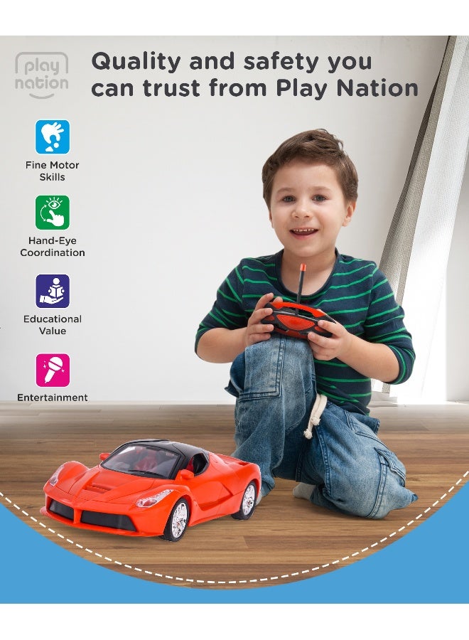 PlayNation Play Nation Speed Racing Remote Control Car, 1:16 Scale, Motion Sensing Remote, Openable Doors, LED Lights, BIS Certified, 3 Years+, 26.5 x 11 x 5 cm - Yellow - Image 5