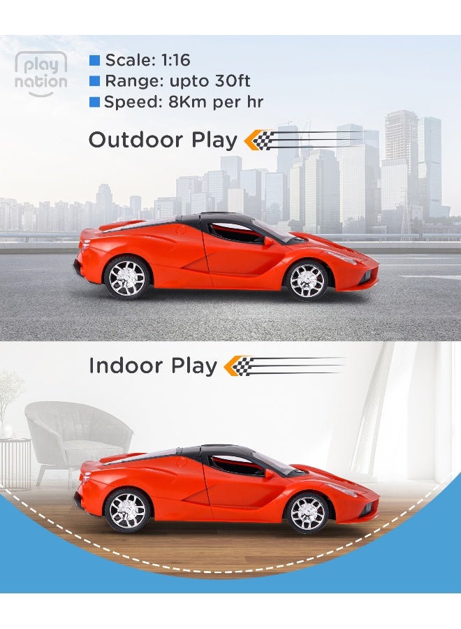 PlayNation Play Nation Speed Racing Remote Control Car, 1:16 Scale, Motion Sensing Remote, Openable Doors, LED Lights, BIS Certified, 3 Years+, 26.5 x 11 x 5 cm - Yellow - Image 2